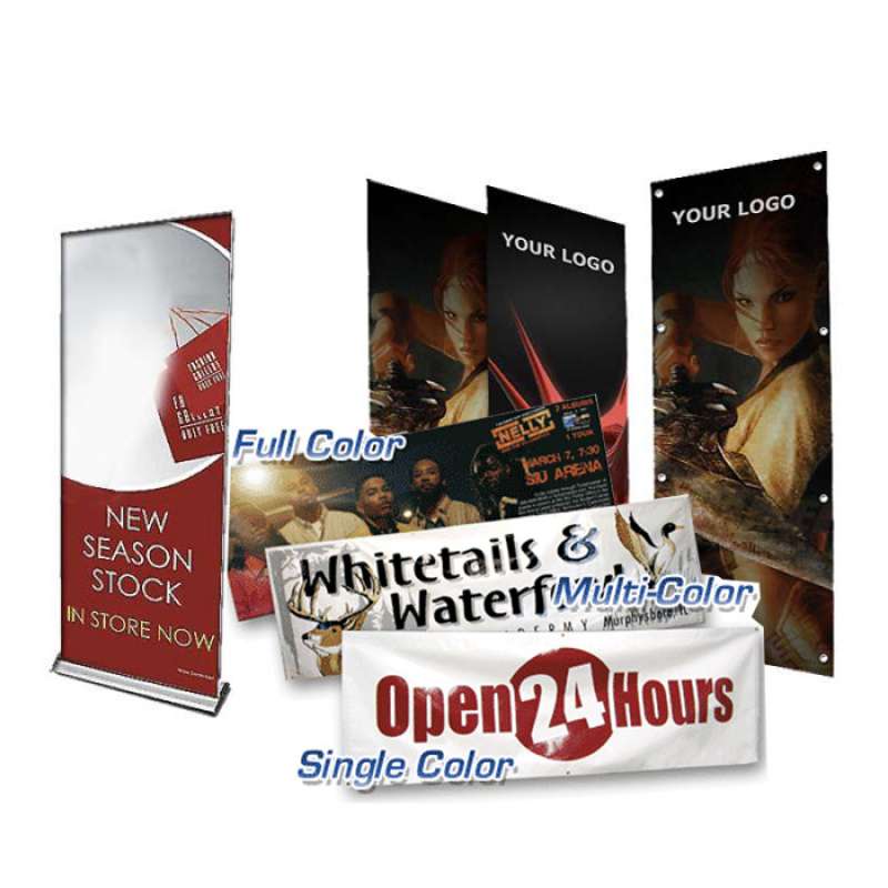 Custom signs and banners in single color, multi-color, or full color